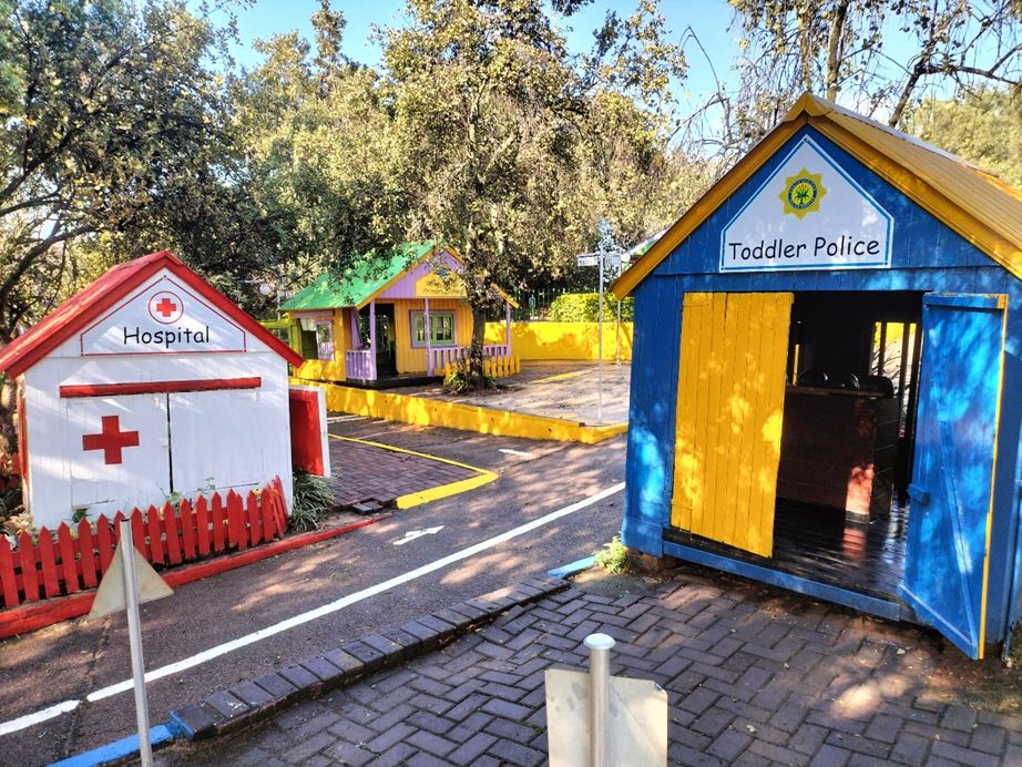 The mini hospital and Toddler Police station playhouses