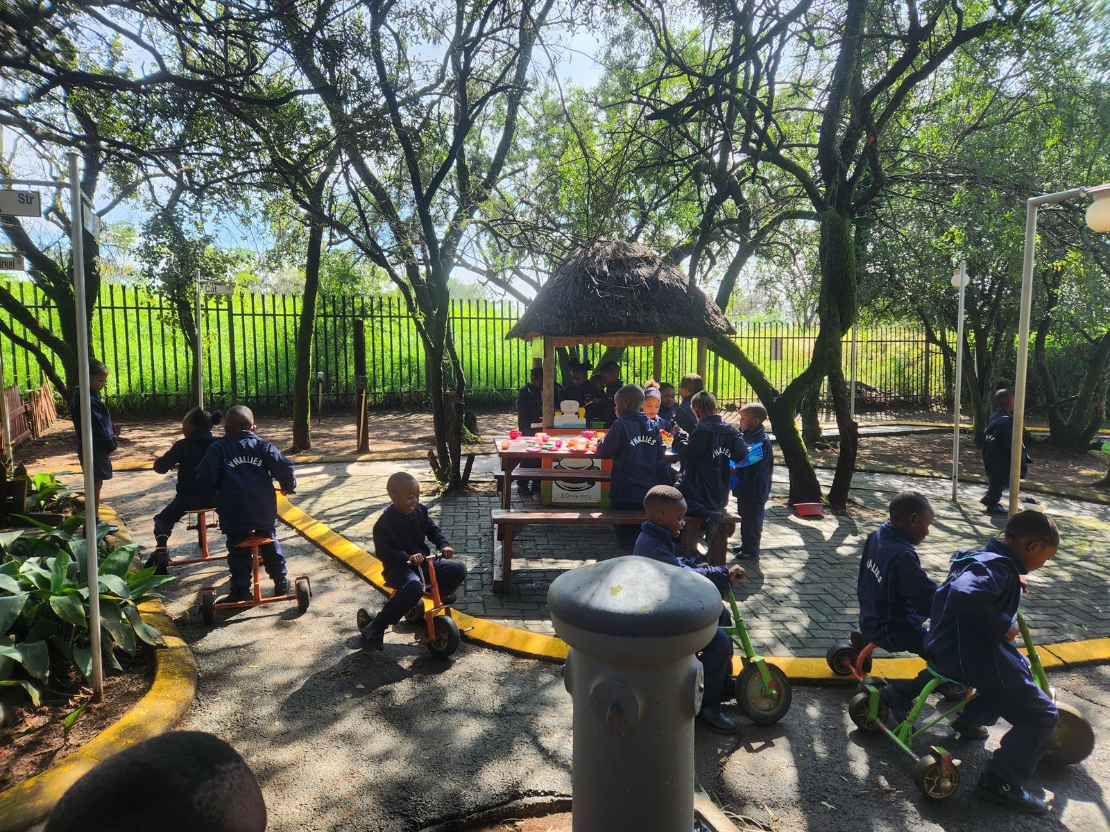 Pupils at the play and picnic area