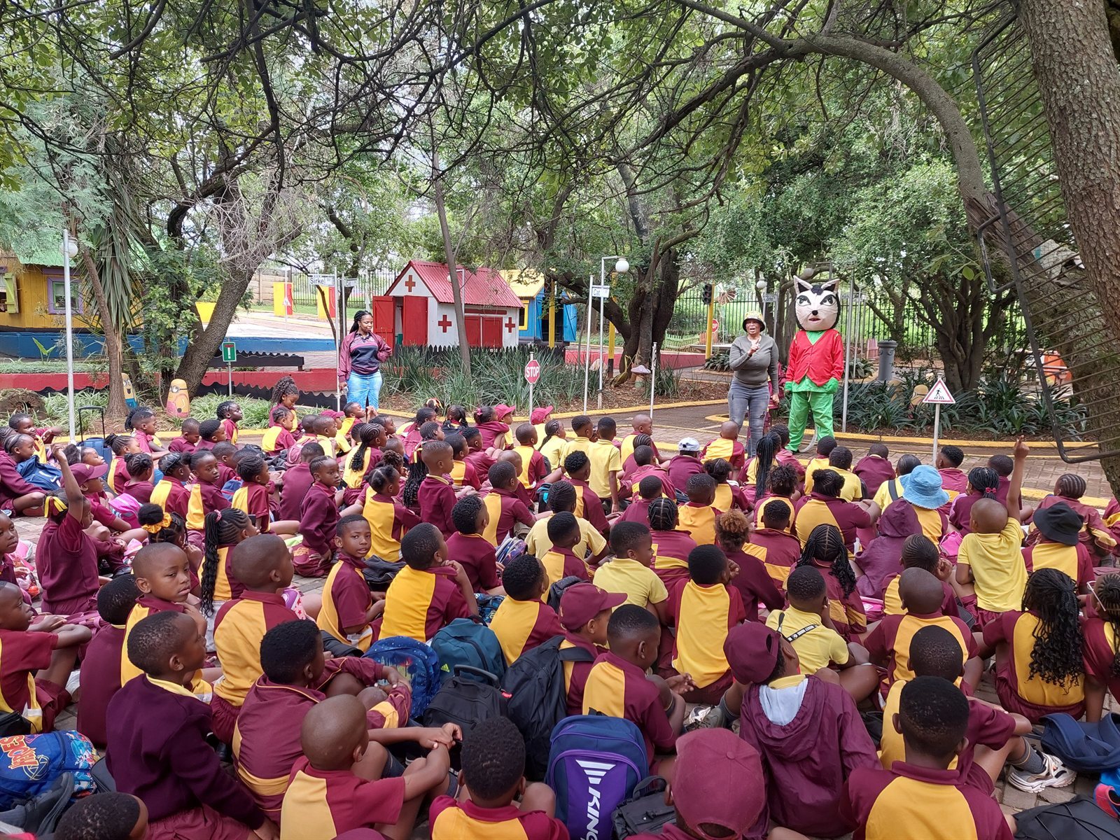 Large group of pupils at the Road Safety Program
